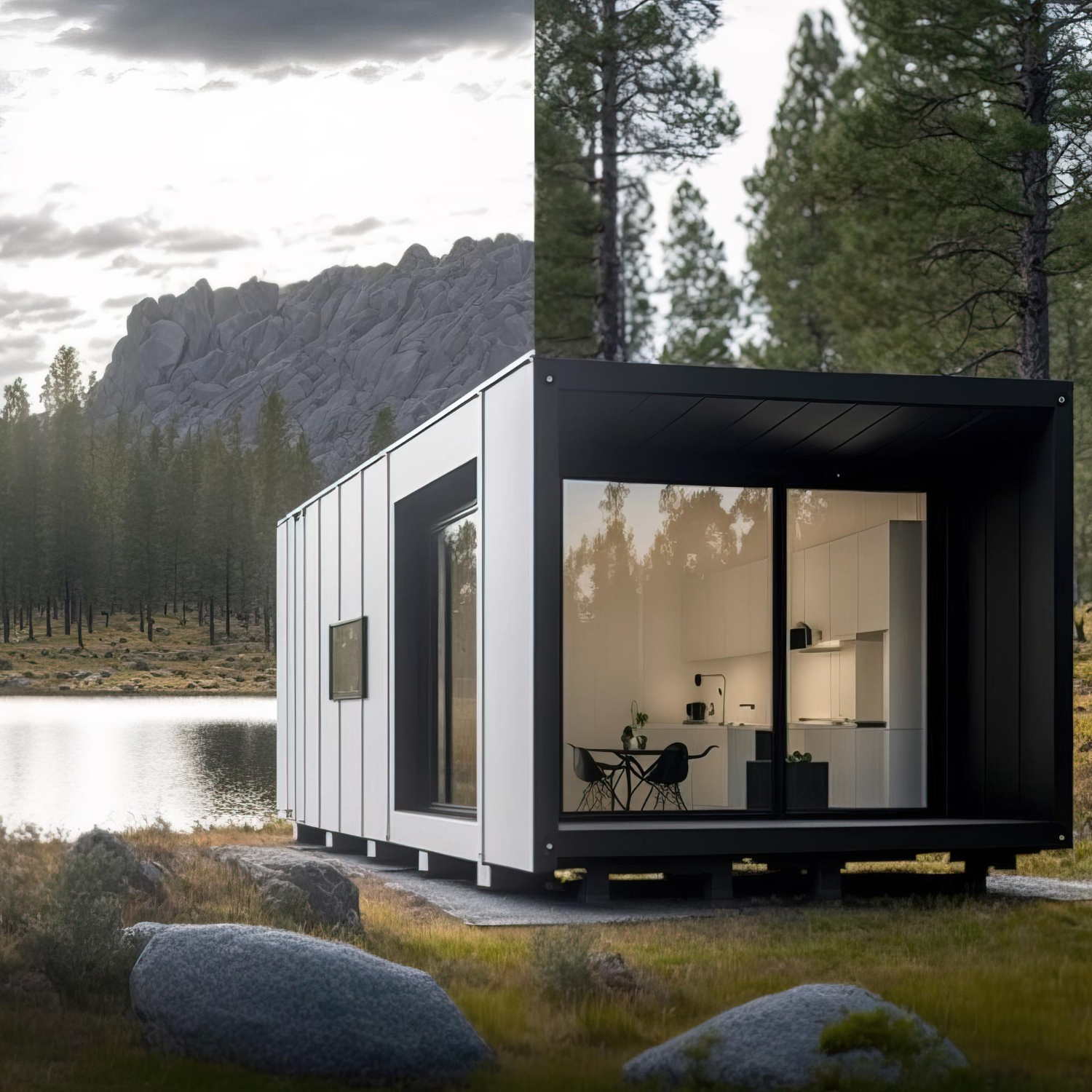 modern-minimalist-style-cabin-clearing-wilderness-area-ai-generative